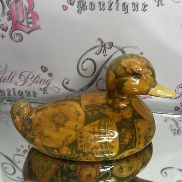 Decorative Floral Duck Figurine roses floral plates vases Victorian duck π¦ - Picture 6 of 10